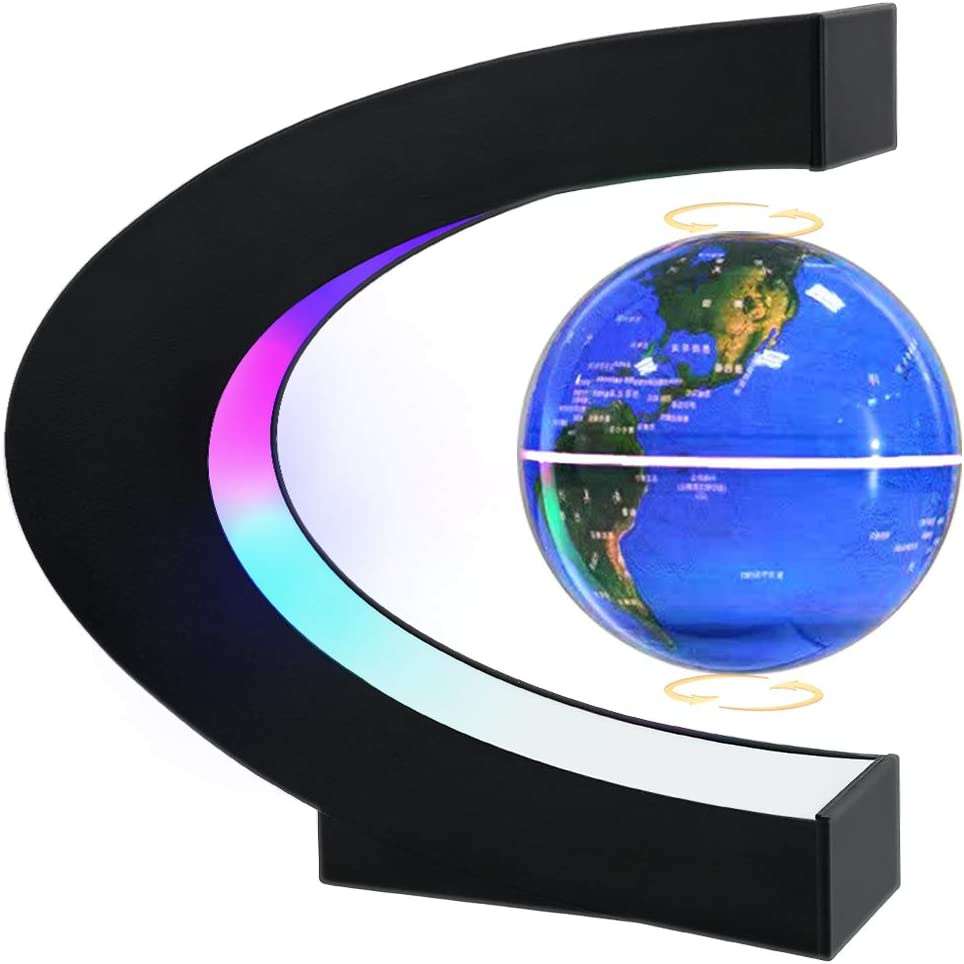 Magnetic Levitating Globe with LED Light; Cool Tech Gift for Men Father Boys; Birthday Gifts for Kids; Floating Globes World Desk Gadget Decor in Office Home/Display Frame Stand - Image 2