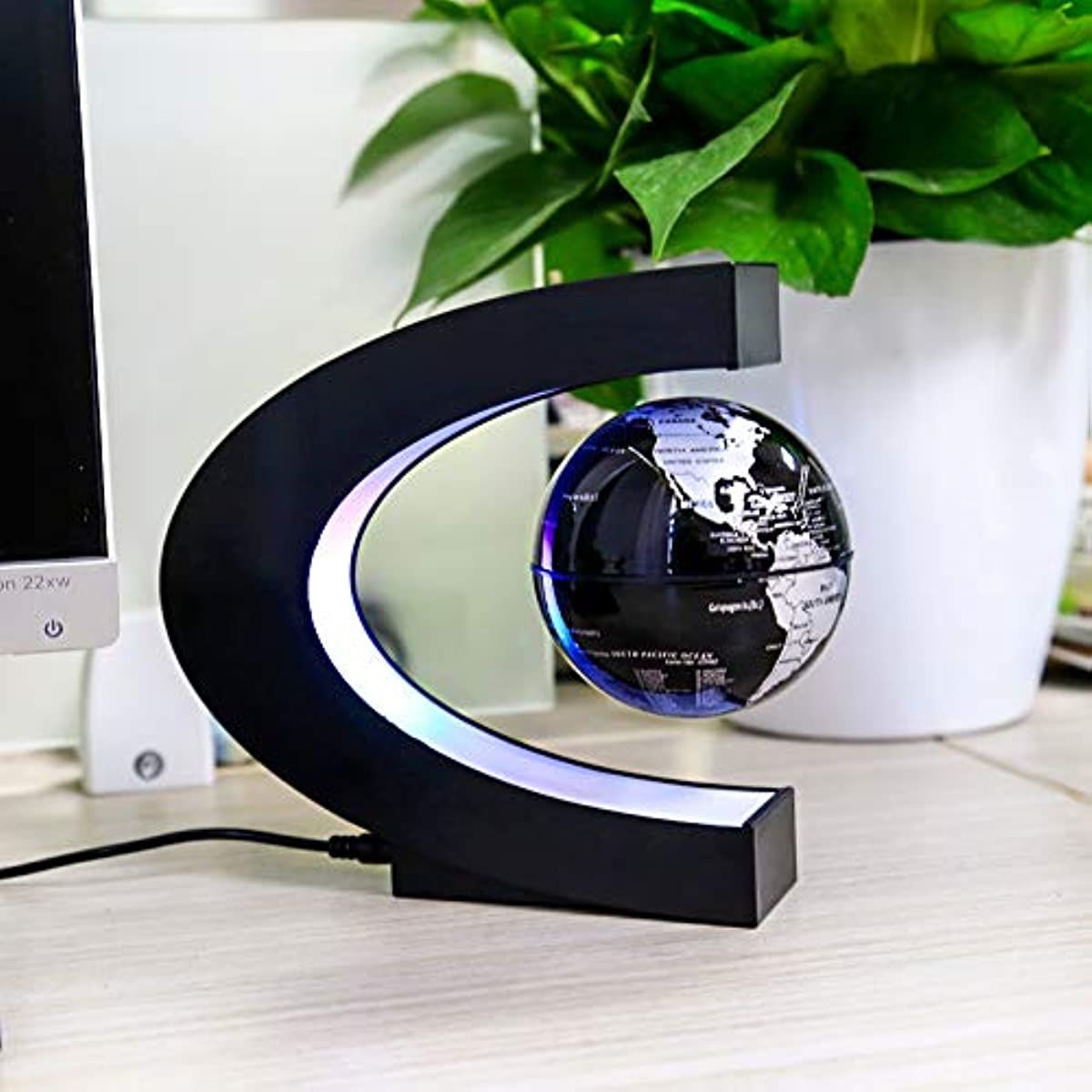 Magnetic Levitating Globe with LED Light; Cool Tech Gift for Men Father Boys; Birthday Gifts for Kids; Floating Globes World Desk Gadget Decor in Office Home/Display Frame Stand - Image 3