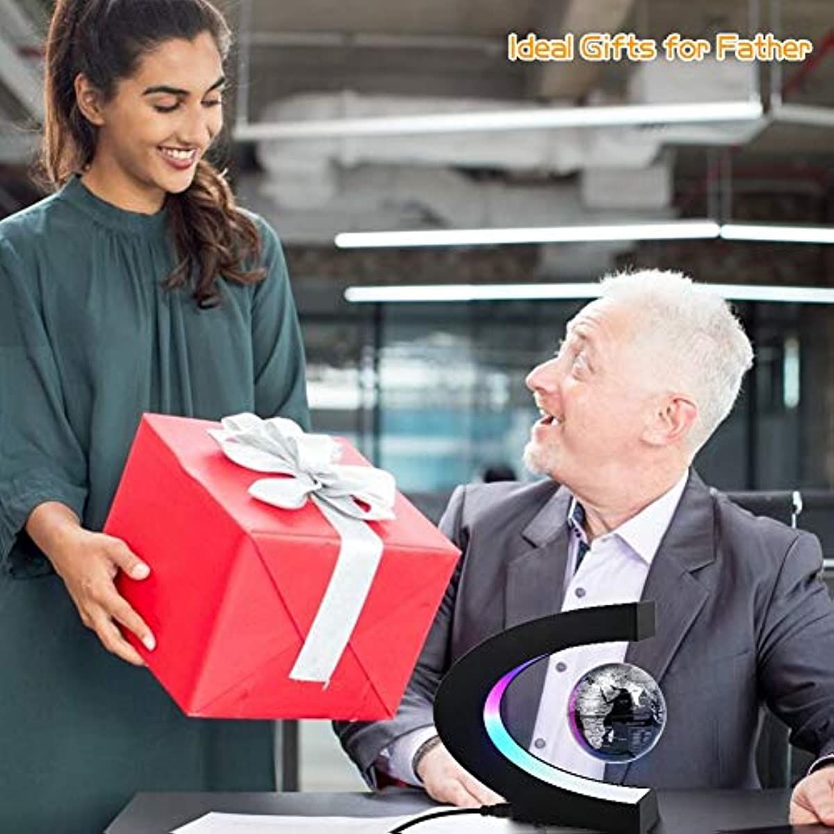 Magnetic Levitating Globe with LED Light; Cool Tech Gift for Men Father Boys; Birthday Gifts for Kids; Floating Globes World Desk Gadget Decor in Office Home/Display Frame Stand - Image 5