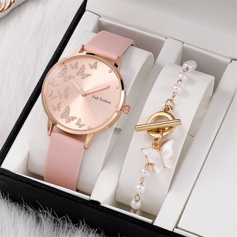 2pcs Women's Watches Set Ladies Fashion Watch New Simple Casual Women's Analog WristWatch Bracelet Gift(No Box) - Image 2