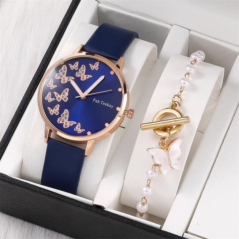 2pcs Women's Watches Set Ladies Fashion Watch New Simple Casual Women's Analog WristWatch Bracelet Gift(No Box) - Image 3