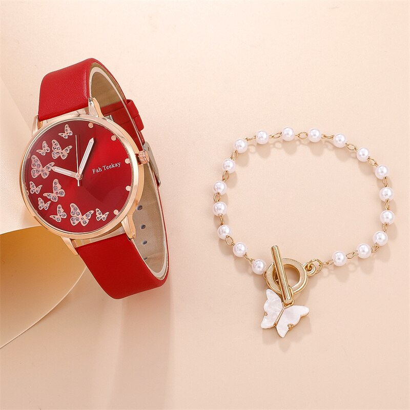 2pcs Women's Watches Set Ladies Fashion Watch New Simple Casual Women's Analog WristWatch Bracelet Gift(No Box) - Image 6