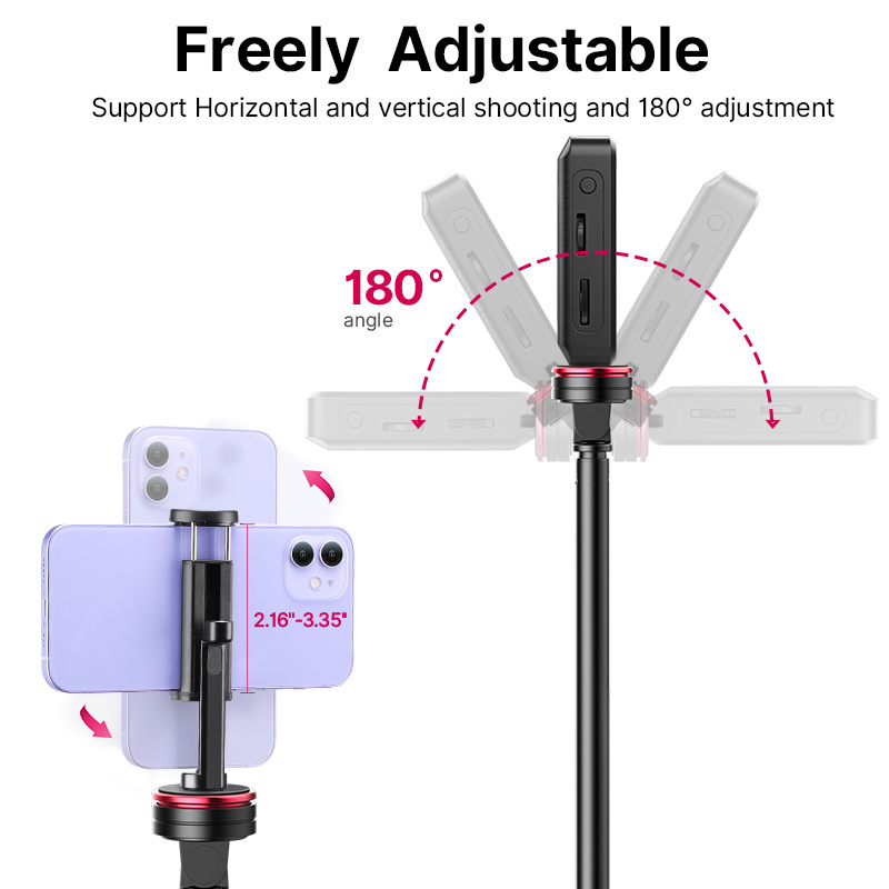 MT-54 Metal Portable Light Stand with Phone Holder Mount Tripod Monopod for Led Video Light Camera Smartphone Projector - Image 2