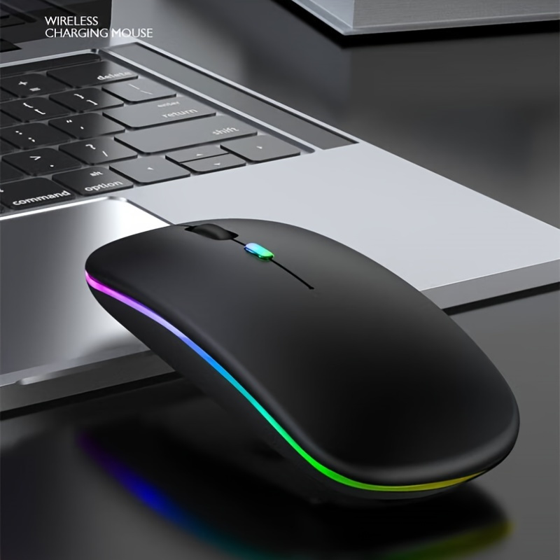 BT Ultra-thin 2.4G Wireless Mouse With LED Dazzle; Dual Mode Rechargeable Ultra-long Life Wireless Mouse For Windows/ios System Laptops And PC Computers - Image 5