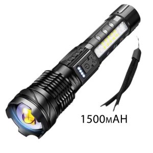 Tactical Flashlight - Military-Grade Aluminum Alloy & ABS, Zoomable Beam with 5 Modes for Camping, Hiking & Emergency Use