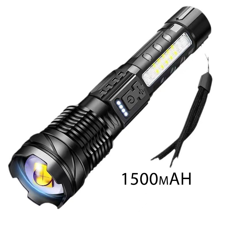 Tactical Flashlight - Military-Grade Aluminum Alloy & ABS, Zoomable Beam with 5 Modes for Camping, Hiking & Emergency Use