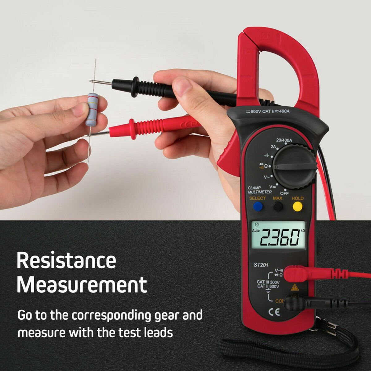 Digital Multimeter Tester AC DC Volt Ohm Amp Clamp Meter Auto Range LCD Handheld - Image 5