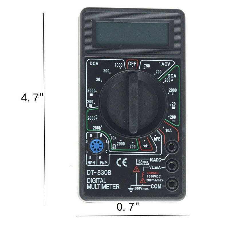 7 Fn Digital Multimeter AC DC Voltage Volt 10 Amp Current Resistance Ohm Meter - Image 2