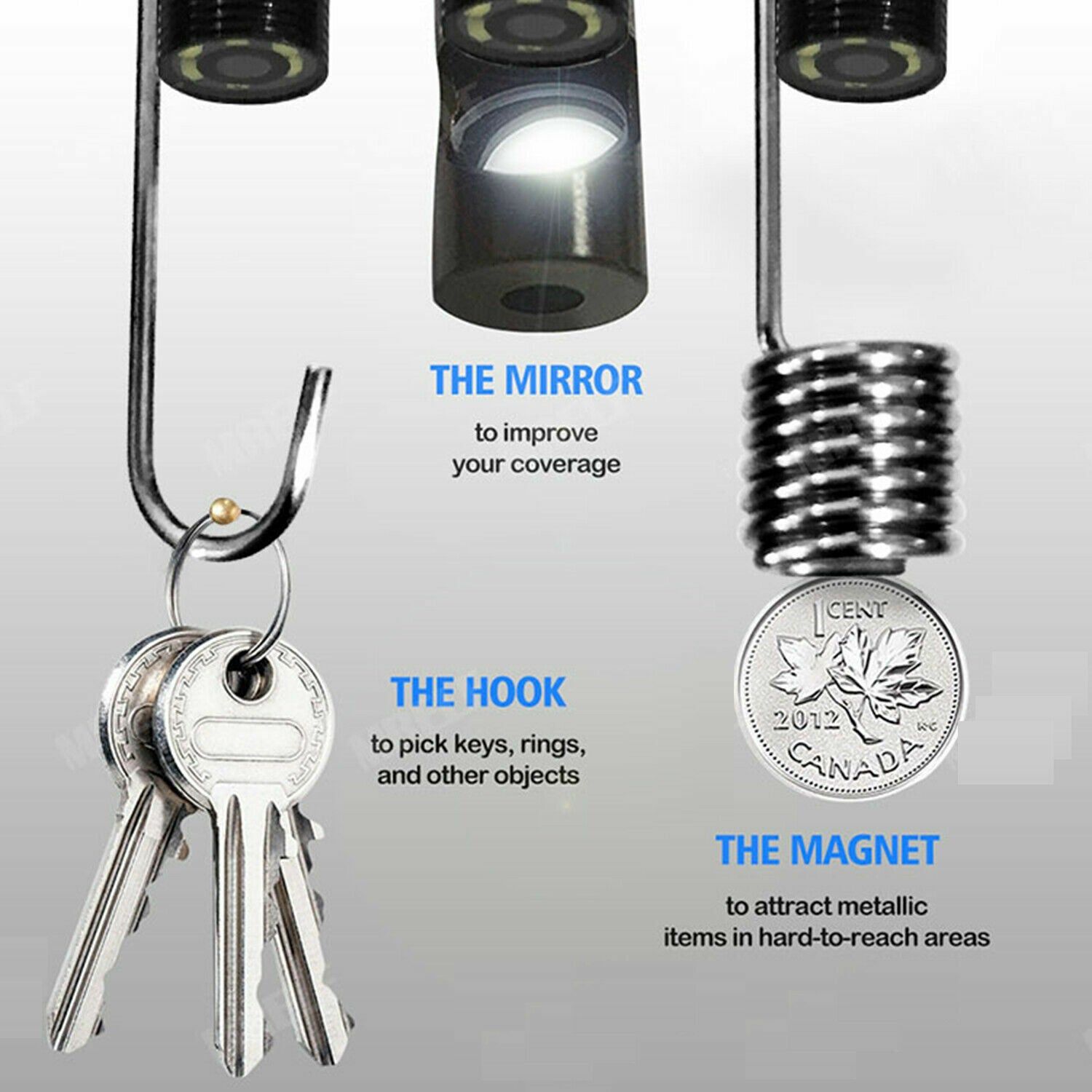 5M 6LEDs Snake Endoscope Borescope 8mm Inspection USB Camera Scope For Android - Image 4