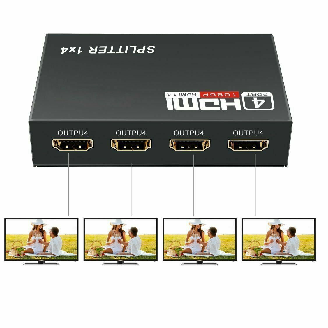 4 Port HDMI 4K Hub Multi Splitter & Amplifier For 3D HDTV 1080P 1X4 1 In 4 Out - Image 5