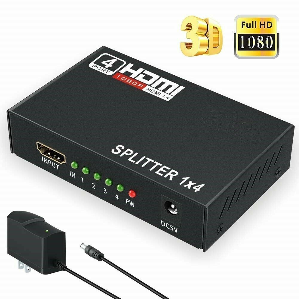 4 Port HDMI 4K Hub Multi Splitter & Amplifier For 3D HDTV 1080P 1X4 1 In 4 Out - Image 6