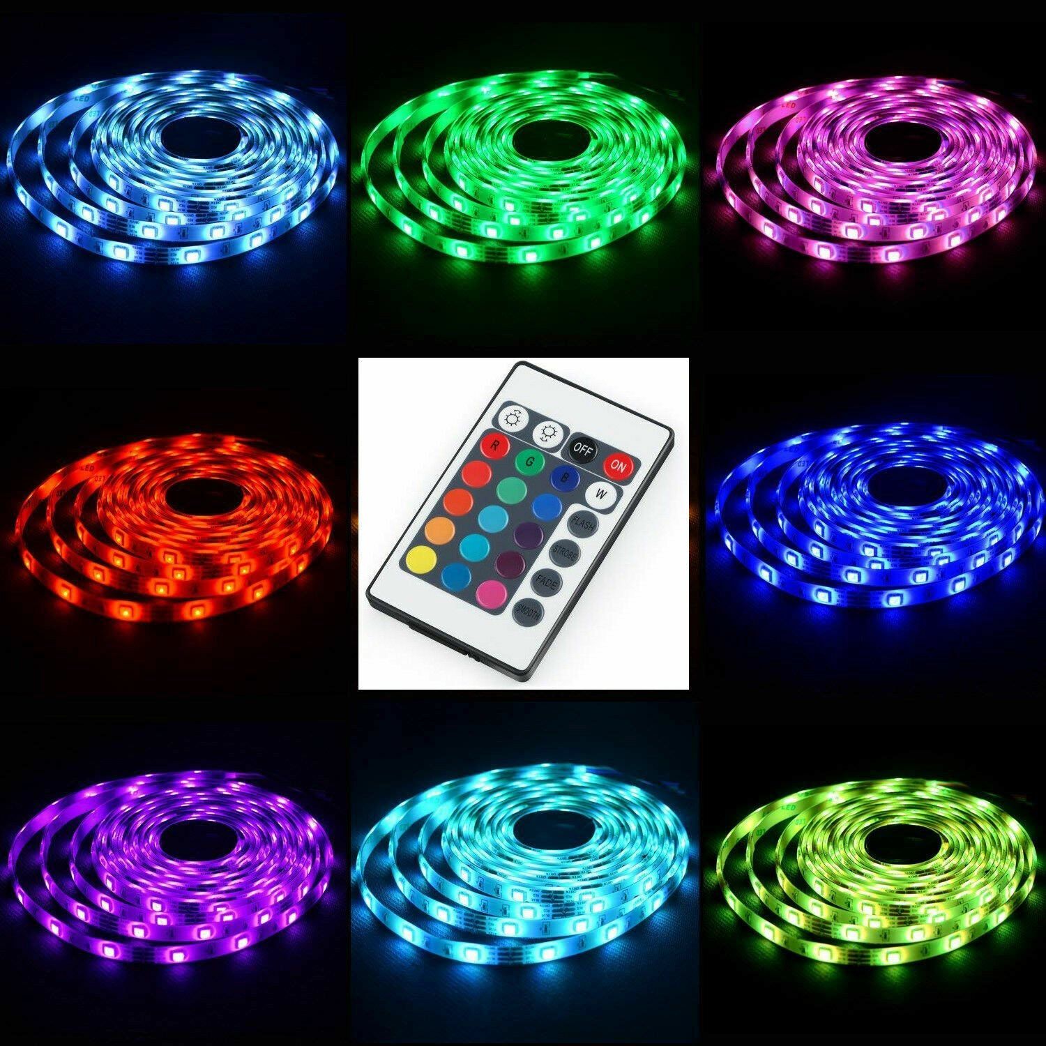 5V USB LED Strip Lights TV Back Light 5050 RGB Colour Changing with 24Key Remote - Image 3