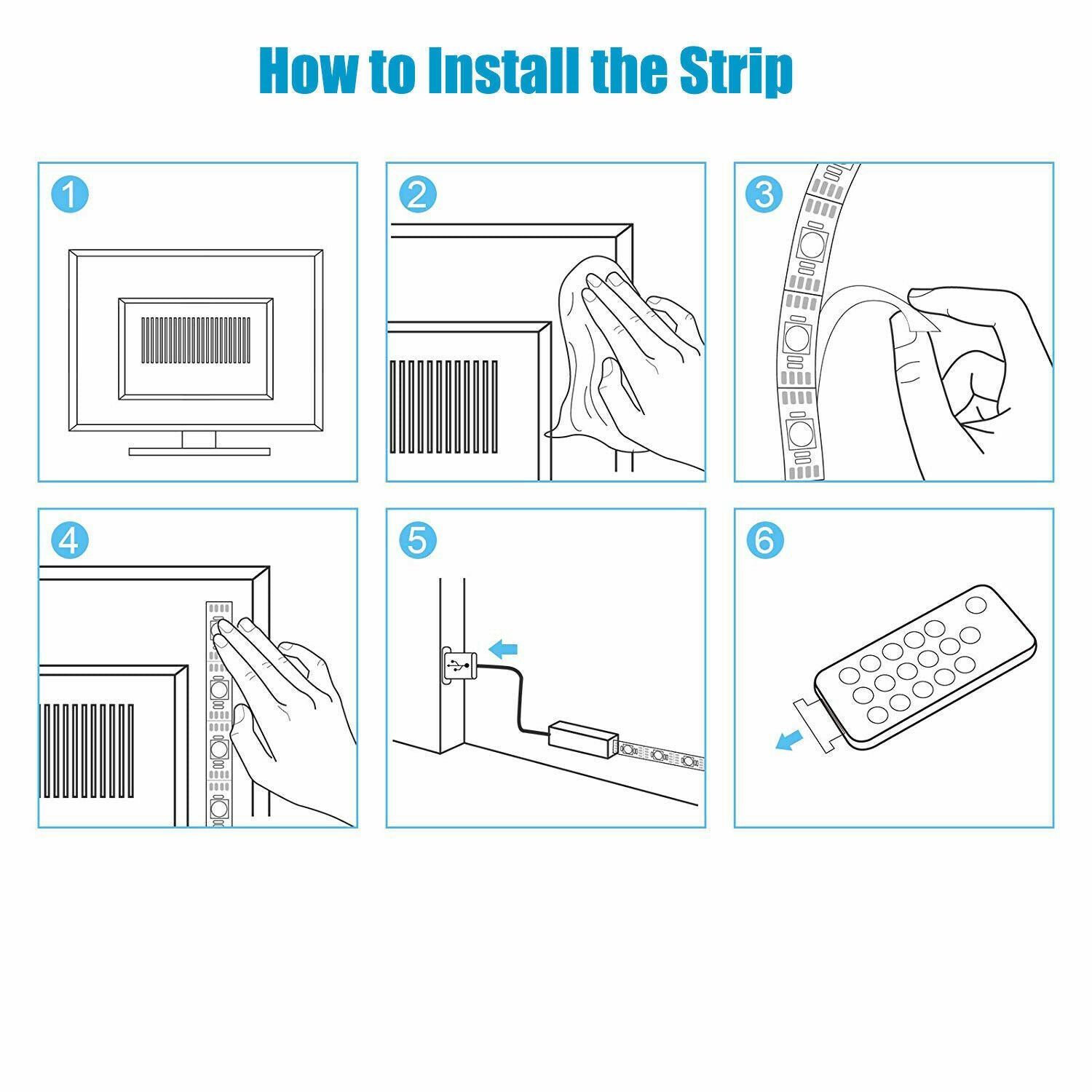 5V USB LED Strip Lights TV Back Light 5050 RGB Colour Changing with 24Key Remote - Image 4
