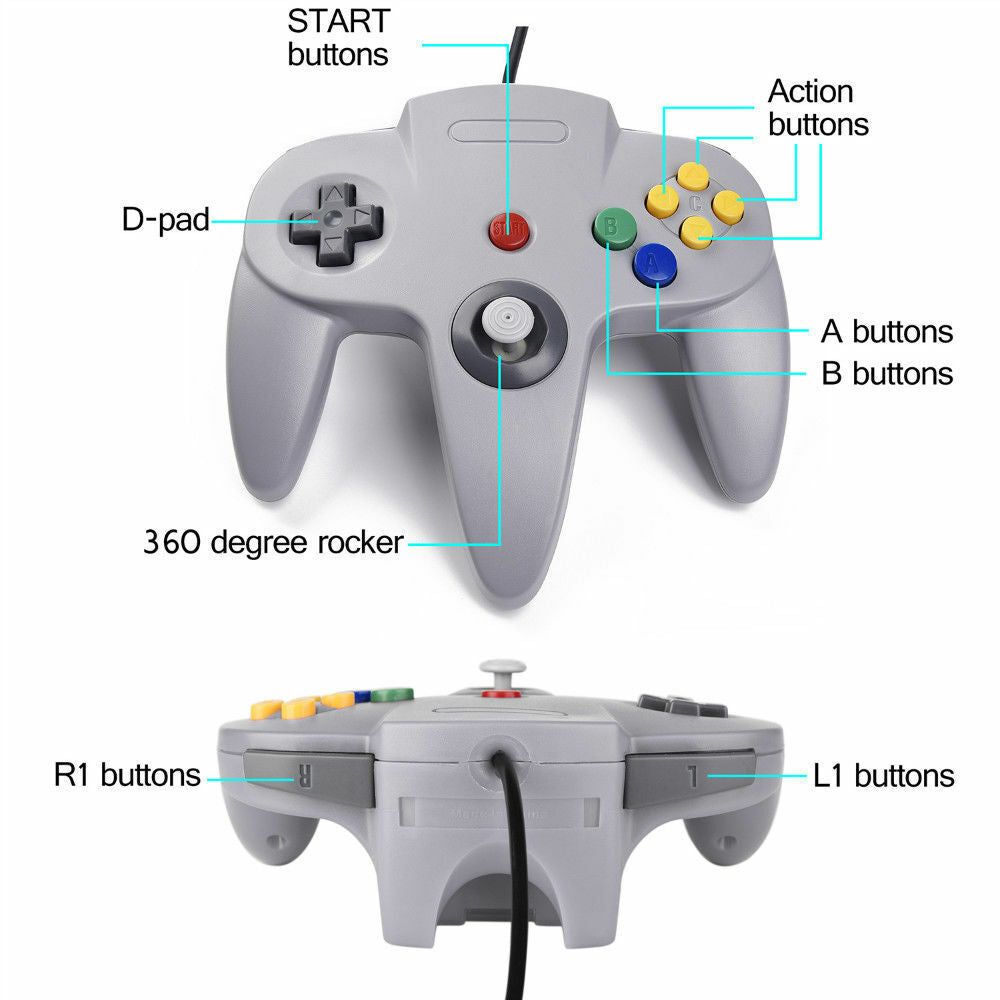 New Wired Controller Joystick Compatible With Nintendo 64 N64 Video Game Console - Image 4