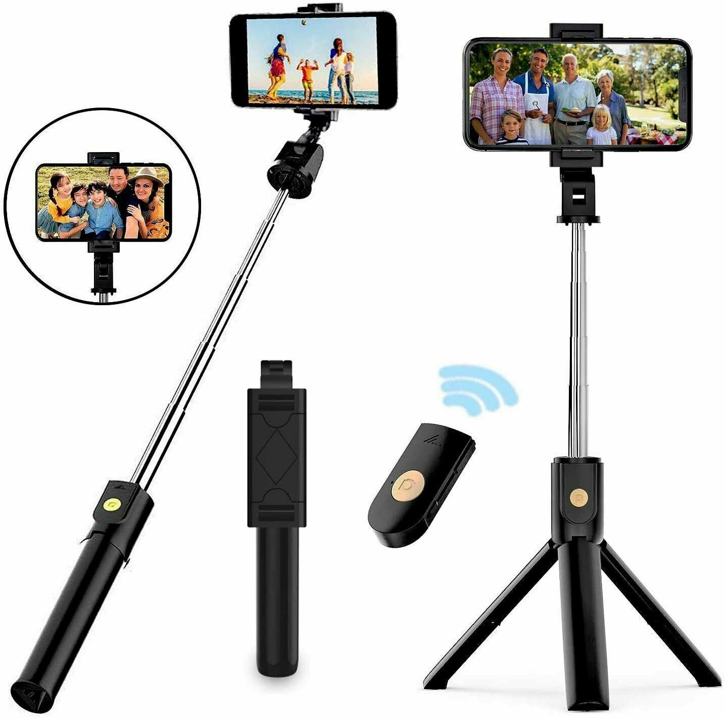 Selfie Stick Tripod Remote Desktop Stand Cell Phone Holder For iPhone Samsung US - Image 5
