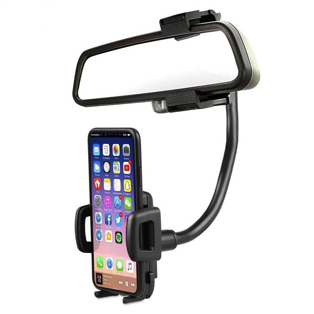Universal 360° Car Rearview Mirror Mount Stand Holder Cradle For Cell Phone GPS - Image 2