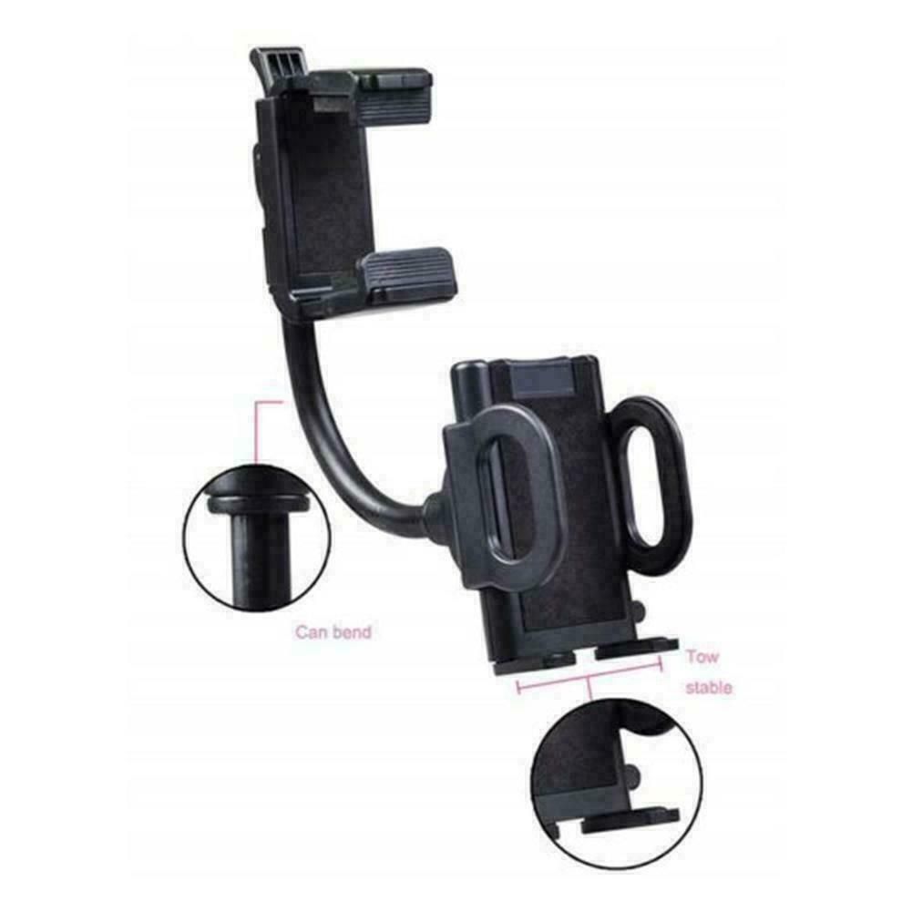 Universal 360° Car Rearview Mirror Mount Stand Holder Cradle For Cell Phone GPS - Image 4