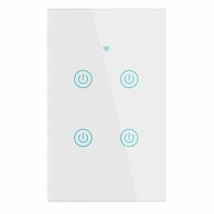 1/2/3/4 Gang WiFi Smart Wall Touch Light Switch Glass Panel For Alexa/Google APP