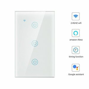 1/2/3/4 Gang WiFi Smart Wall Touch Light Switch Glass Panel For Alexa/Google APP