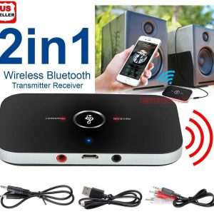 Bluetooth 5.0 Transmitter Receiver 2 IN 1 Wireless Audio 3.5mm Jack Aux Adapter