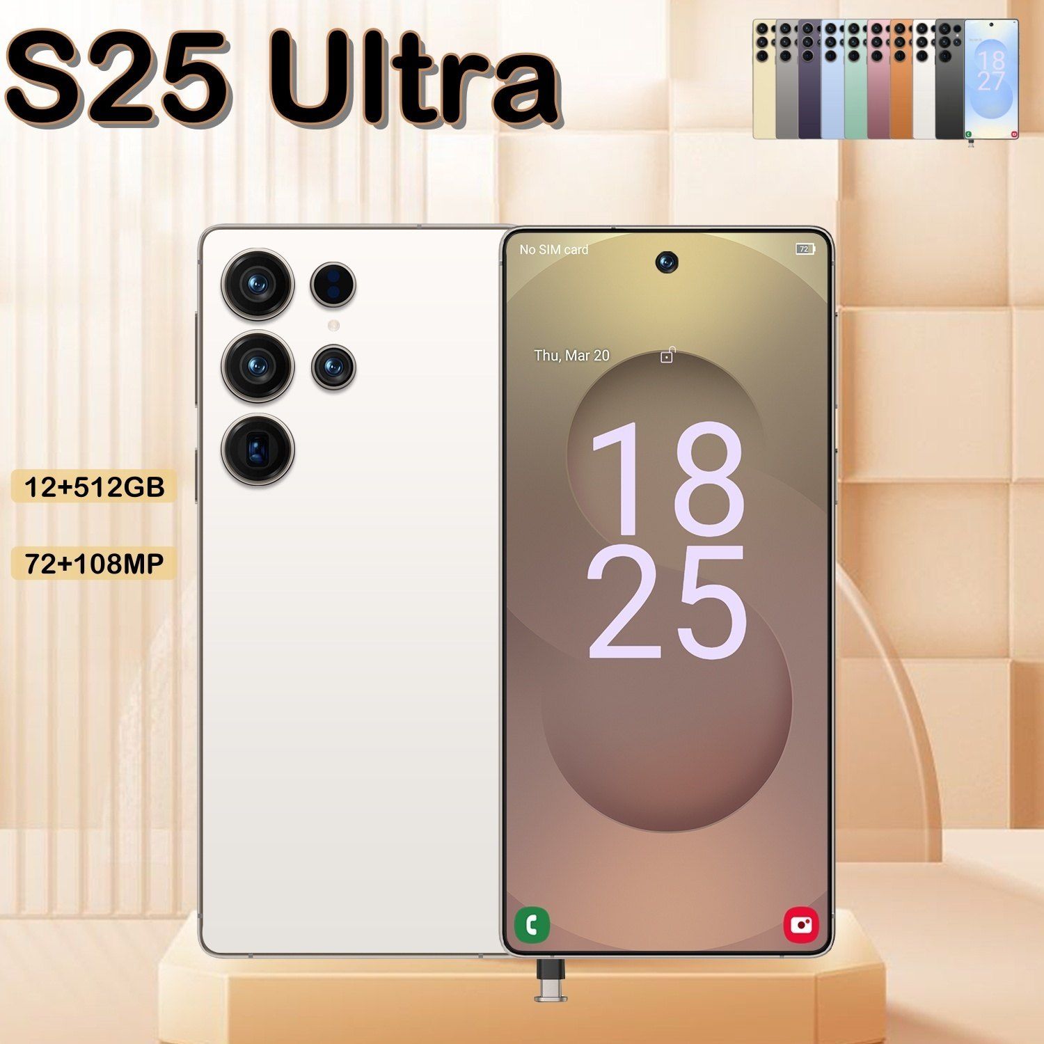 I25 Ultra 5G Smartphone, Unlocked Cell Phone, 6.8" HD Screen Unlocked Phones, , 6000mAh Battery, Built in Pen, 12+512GB, Android 14, Face ID+Fingerprint Lock - Image 2