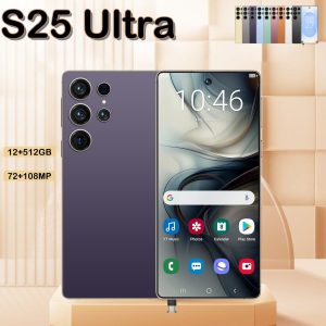 12GB+512GB I25 Ultra Android 14 Smartphone - 6.8"HD Display, 6000mAh Battery, Face ID+Fingerprint Lock, Built-in Stylus Pen, Unlocked Cell Phone For Global Use(Purple)