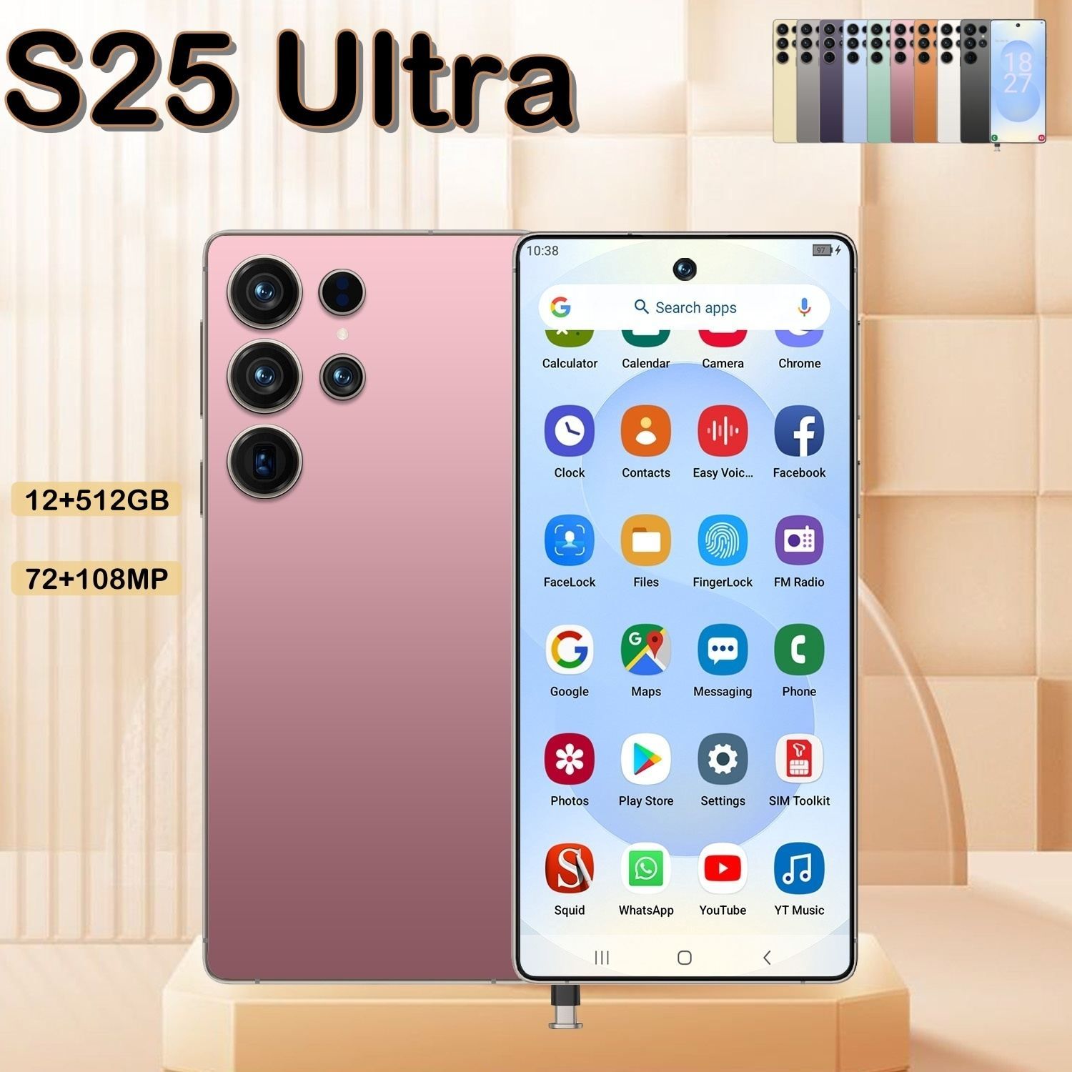 I25 Ultra 5G Smartphone, Unlocked Cell Phone, 6.8" HD Screen Unlocked Phones, , 6000mAh Battery, Built in Pen, 12+512GB, Android 14, Face ID+Fingerprint Lock - Image 2