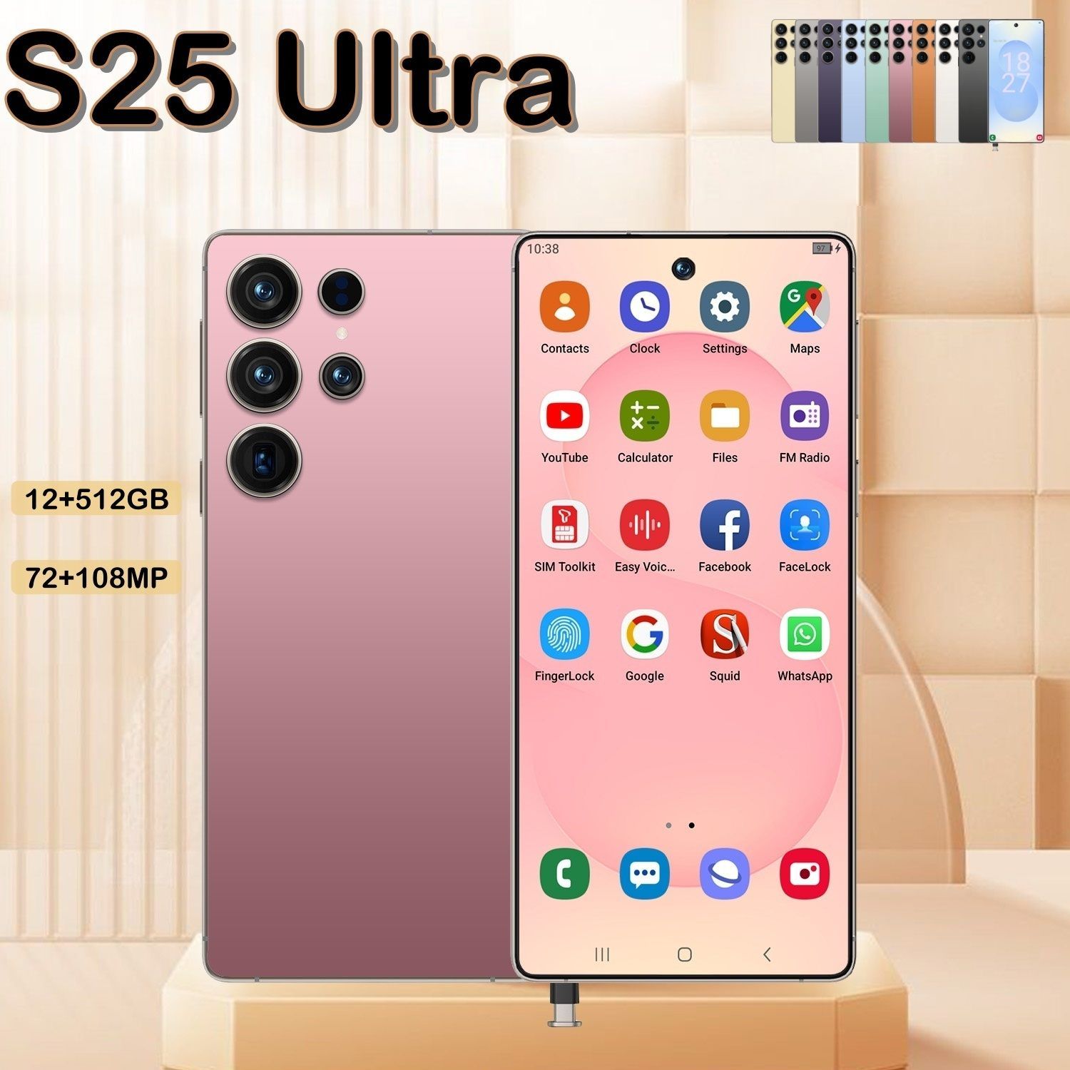 I25 Ultra 5G Smartphone, Unlocked Cell Phone, 6.8" HD Screen Unlocked Phones, , 6000mAh Battery, Built in Pen, 12+512GB, Android 14, Face ID+Fingerprint Lock - Image 3