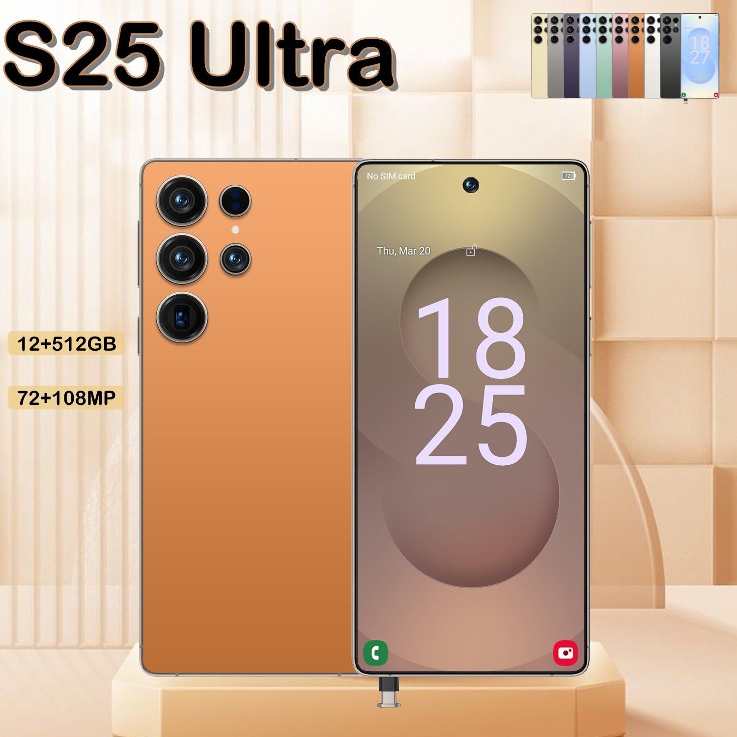 I25 Ultra 5G Smartphone, Unlocked Cell Phone, 6.8" HD Screen Unlocked Phones, , 6000mAh Battery, Built in Pen, 12+512GB, Android 14, Face ID+Fingerprint Lock - Image 2