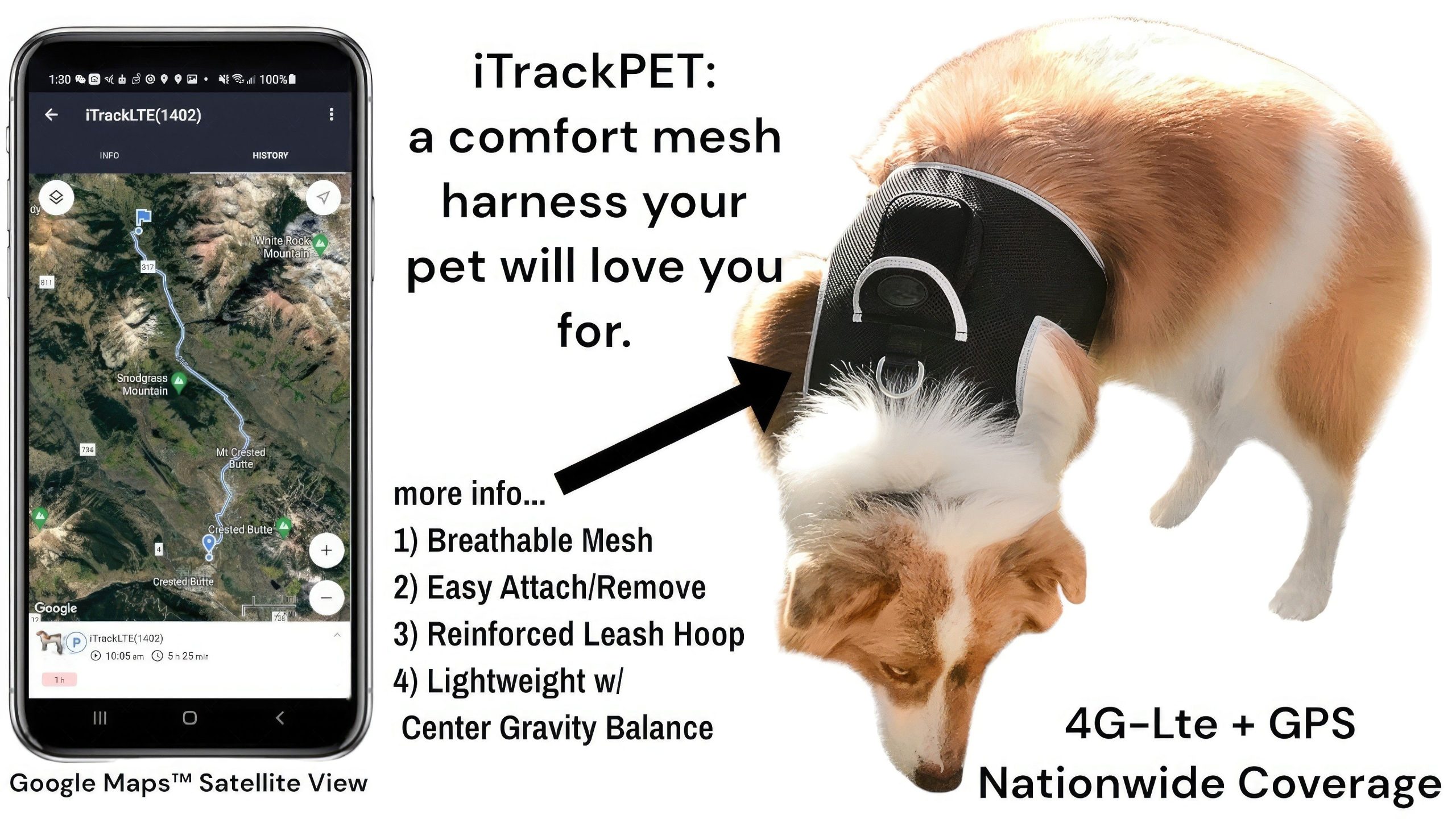 High Tech GPS Pet Transmitter Waterproof Mini Location Tracking Device Size:S