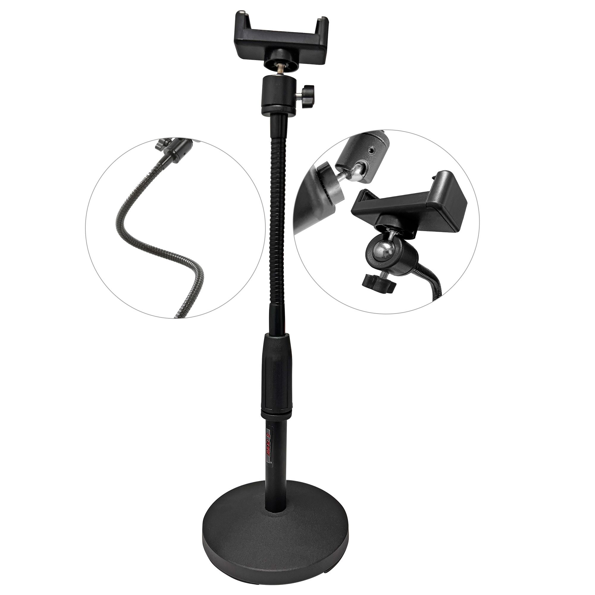 5 Core Gooseneck Phone Holder Stand for Desk Table Flexible Arm with Anti-Skid Round Base, Cell Phones Mount Clamp Compatible with All Smart Phones RBS MOB - Image 4