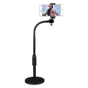 5 Core Gooseneck Phone Holder Stand for Desk Table Flexible Arm with Anti-Skid Round Base, Cell Phones Mount Clamp Compatible with All Smart Phones RBS MOB
