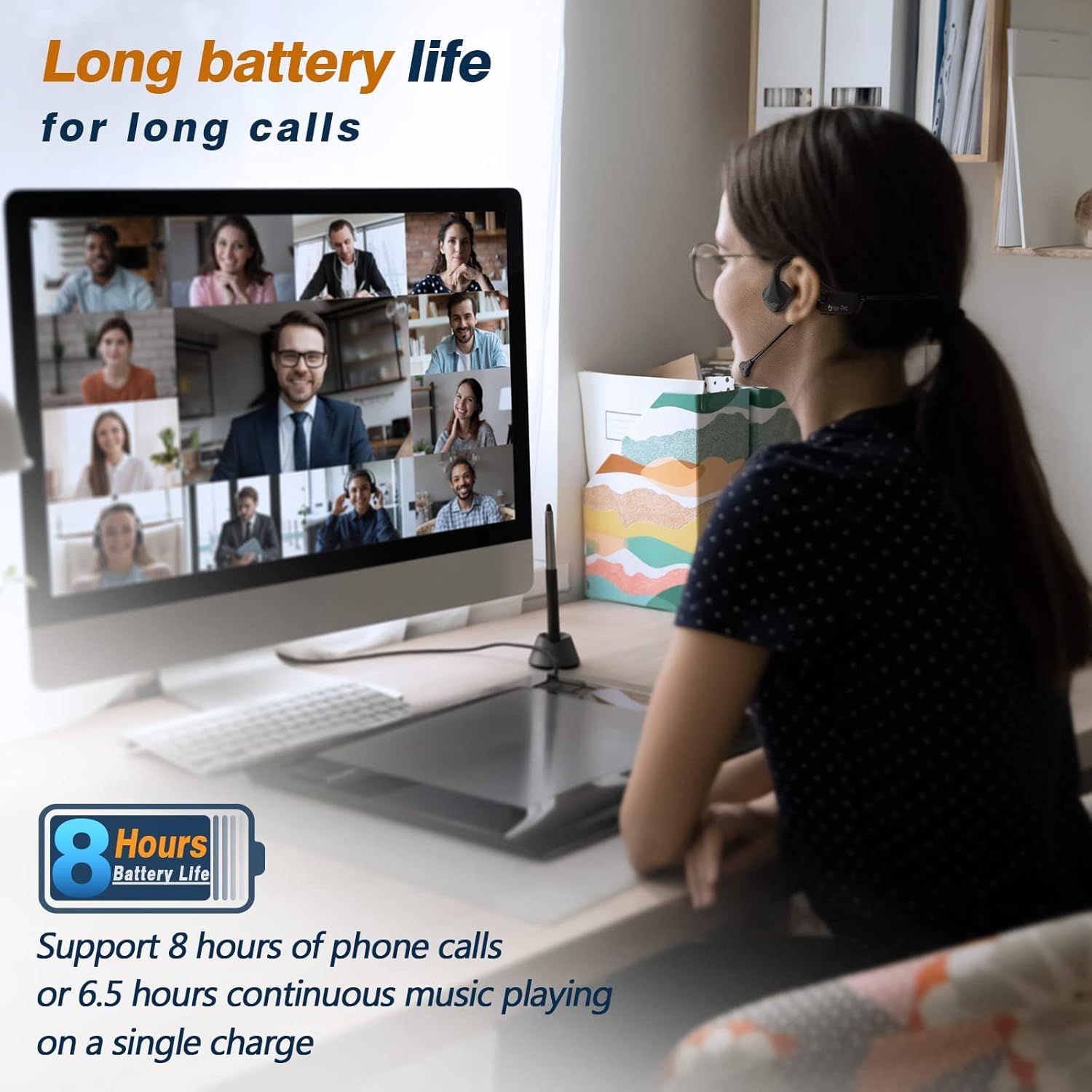 Bone Conduction Open-Ear Bluetooth Headset for US Resellers – DSP Noise-Canceling Boom Mic, 8 H Battery & Titanium Frame – Dropship Ready - Image 4