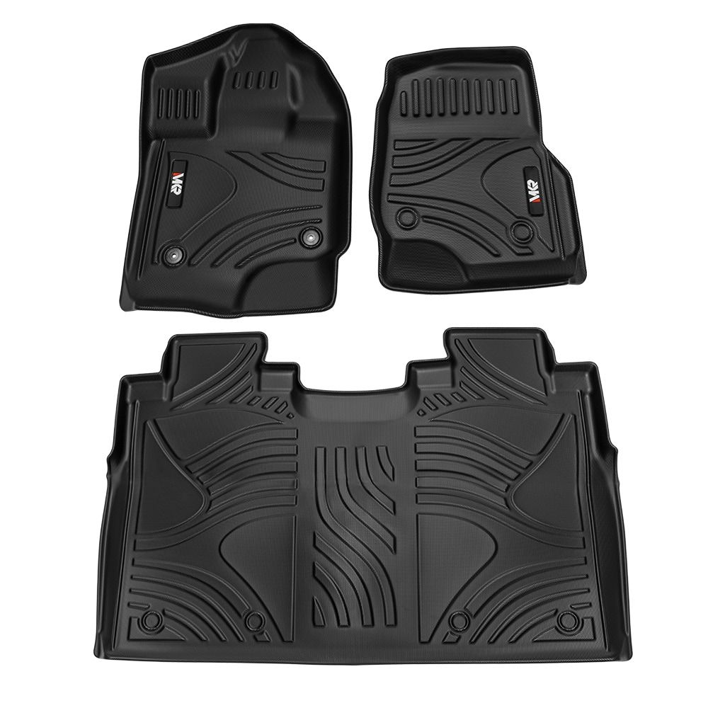 3PCS TPE All Weather Floor Mats Fit for Ford F150 2015-2025 (without fold flat storage) Waterproof Floor Liner for F150 Accessories 1st Floor Mats & 2-in-1 Rear Floor Mat - Image 3