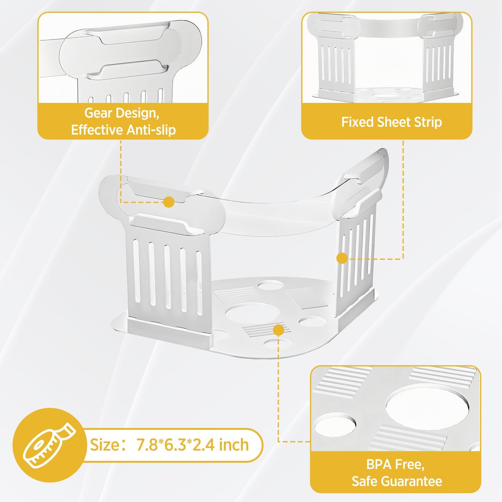 Lock Sheet Holders for Bed Sheets, 4PCS Heavy Duty Bed Sheet Clips with Lock Strips, Keep Bed Sheets Firm & Tight Fit for All Mattress Sizes, Easy One-Time Installation, No More Loose Sheets - Image 6