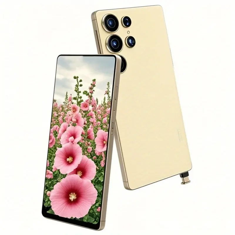 I25 Ultra Android 14 Smartphone - 8GB+256GB Unlocked Cell Phone, 6.8"HD Display, 6000mAh Battery, Built-in Stylus Pen For Global Use(Golden)