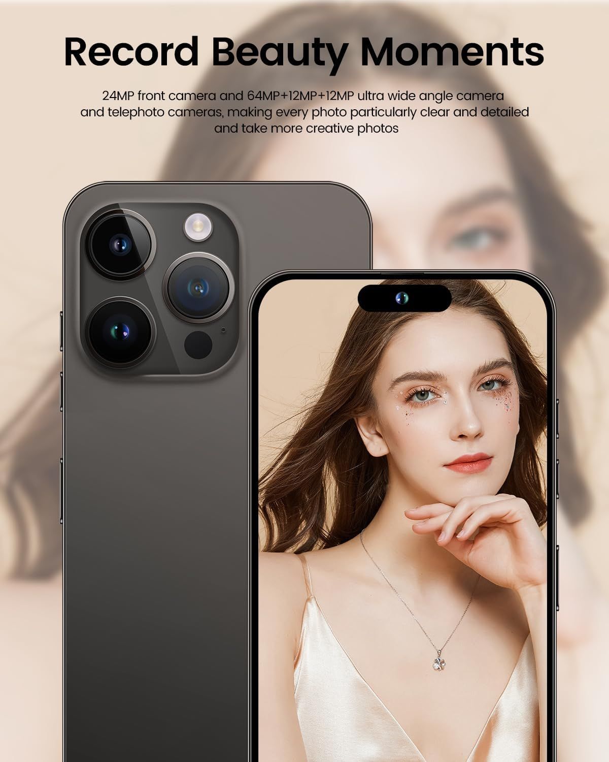 Unlocked Android Phone A15 PROMAX Android 13 Cell Phone with Dynamic Island 6GB+256GB 6800mAh,Fast Charging,HD Screen 48MP+108MP Camera Cell Phone with 5G Dual SIM Smart Phone - Image 3