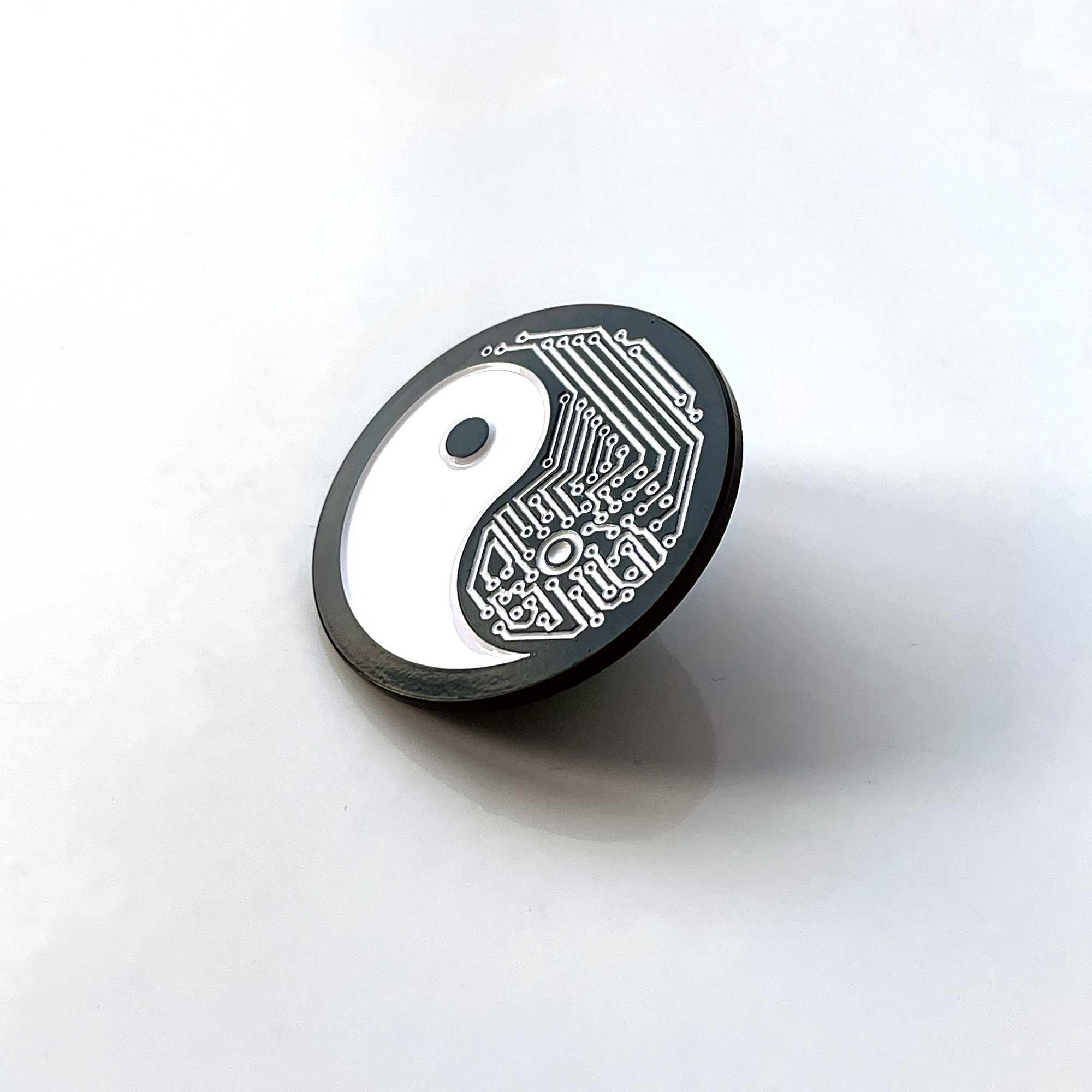 Yin Yang Tech Enamel Pin - Image 2